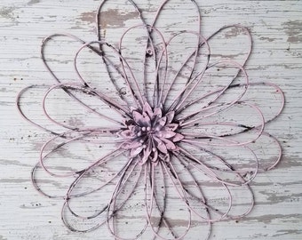 Distressed Pink Metal Wall Flower Wall Art Fence Flowers Wire Flower Wall Decor Metal Garden Decor Nursery Bedroon Wall Hanging Distressed Pink Metal Wall Flower Wall Art Fence Flowers Wire Flower Wall Decor Metal Garden Decor Nursery Bedroon Wall Hanging