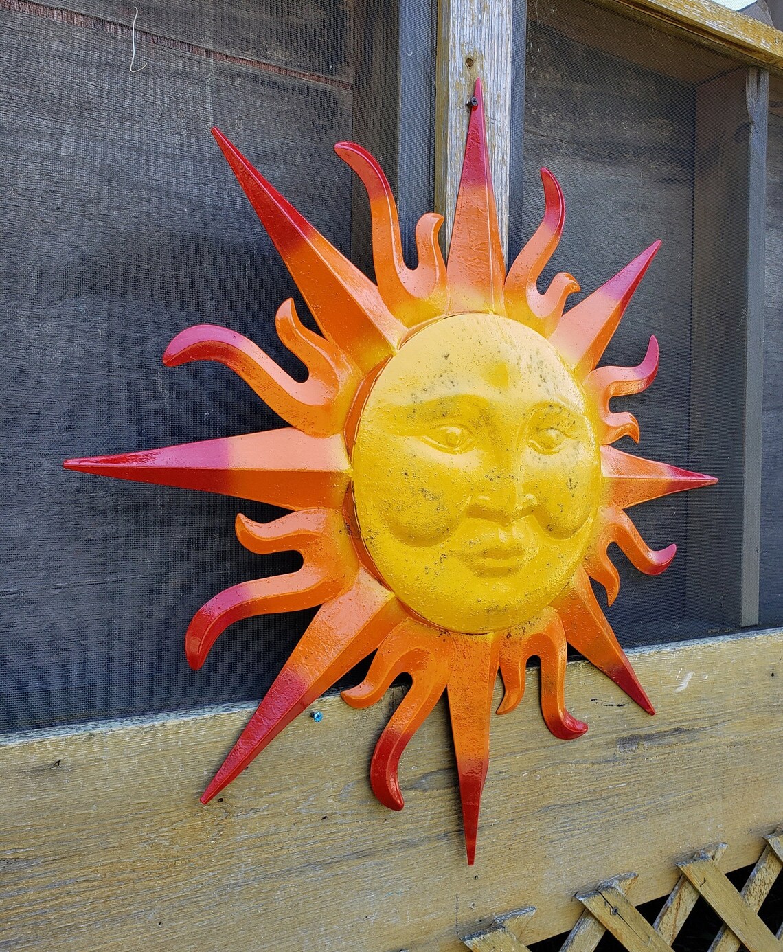 Garden Decor Metal Sun Wall Art Outdoor Wall Art Metal Sun Etsy