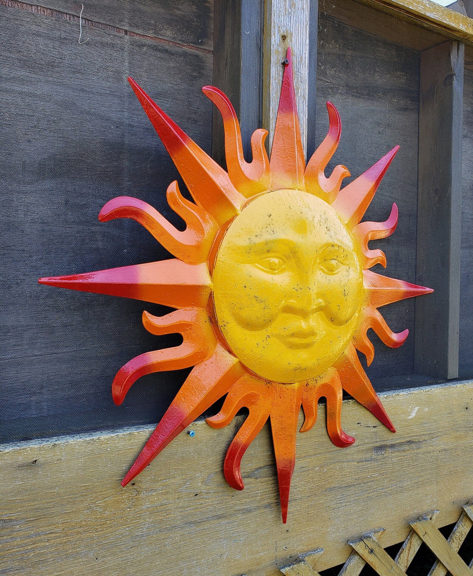 Garden Decor Metal Sun Wall Art Outdoor Wall Art Metal Sun Etsy
