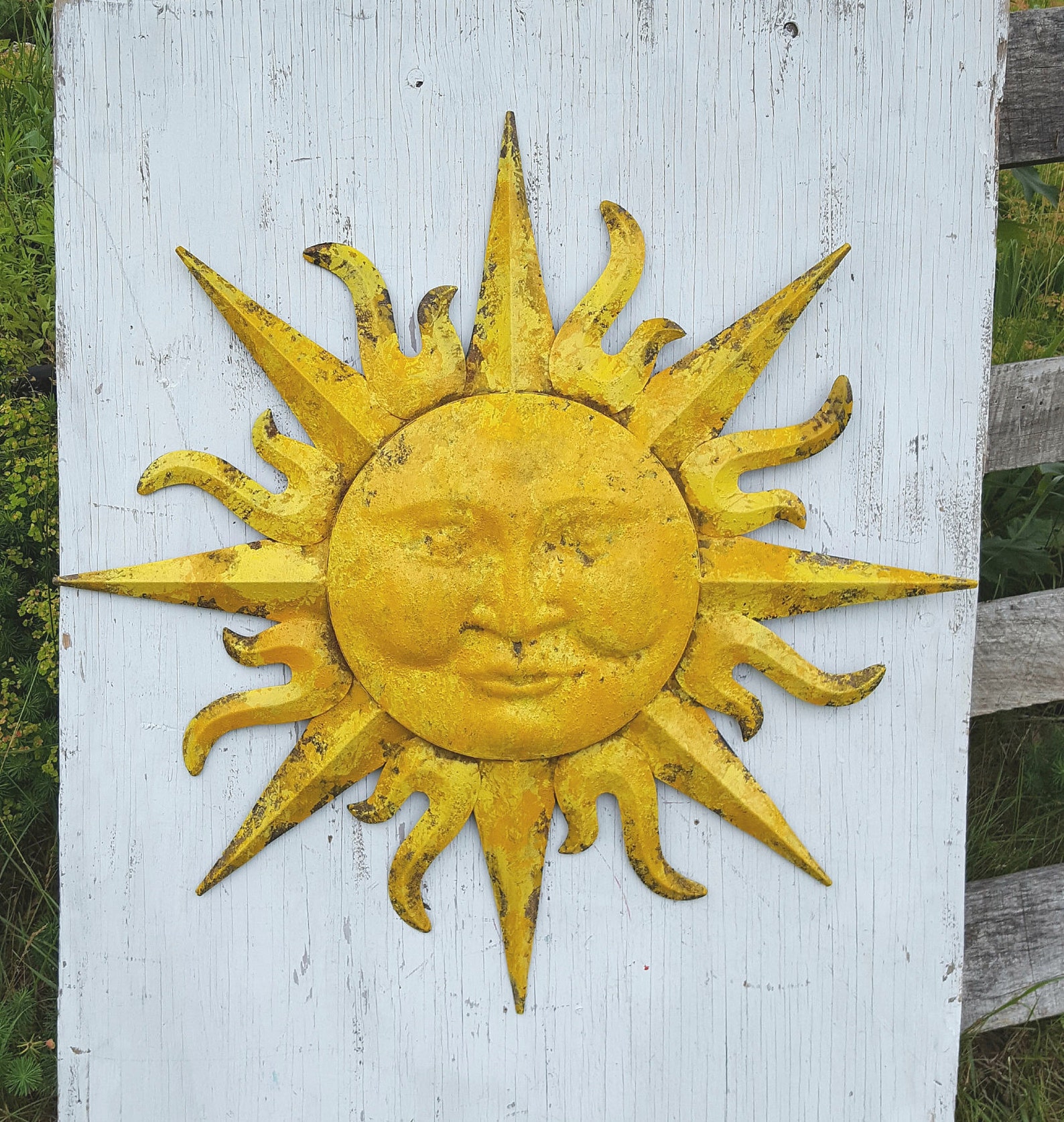 Garden Decor Metal Sun Wall Art Outdoor Wall Art Metal Sun Etsy