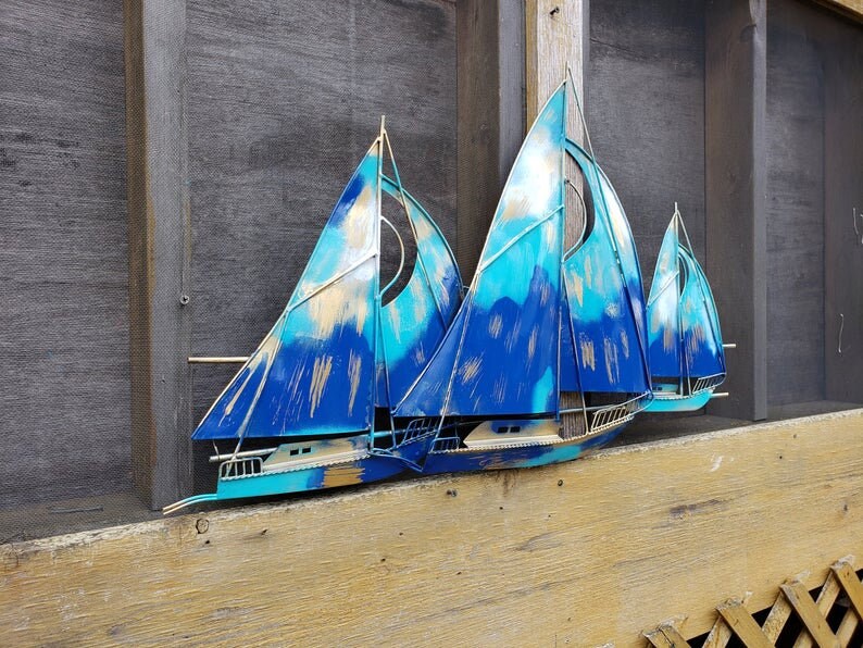 Ship Wall Decor / Sailboat Wall Decor/ Coastal Decor / Etsy