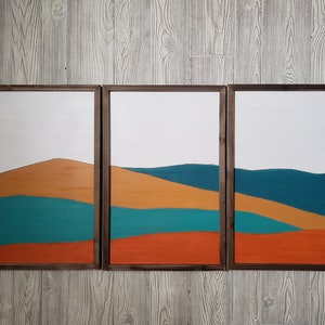 Boho Mountain Wood Wall Art | Rustic Wood Wall Art | Boho Wall Hanging