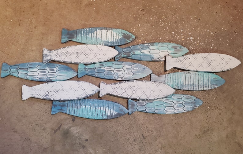 Fish Wall Decor Coastal Metal Beach House Art Galvanized Nautical