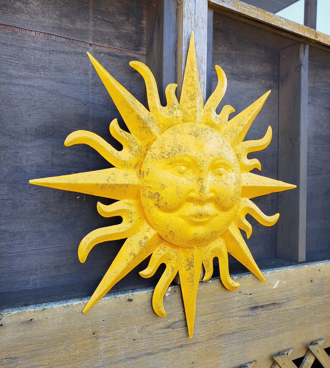 Metal Garden Decor Metal Sun Wall Art Indoor Outdoor Wall Art Etsy