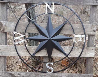 Compass Rose, Large Metal Wall Art, Nautical Wall Art, Nautical Wall Compass, Metal Nautical Compass, Nautical Decor, Metal Wall Decor