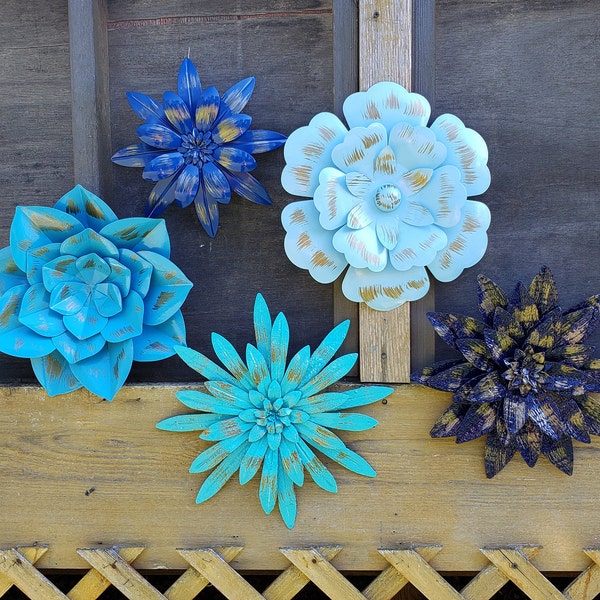 Metal Wall Flowers Etsy
