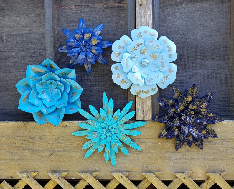Metal wall Flowers Garden Wall Art/ Fence Flowers/ Outdoor Etsy
