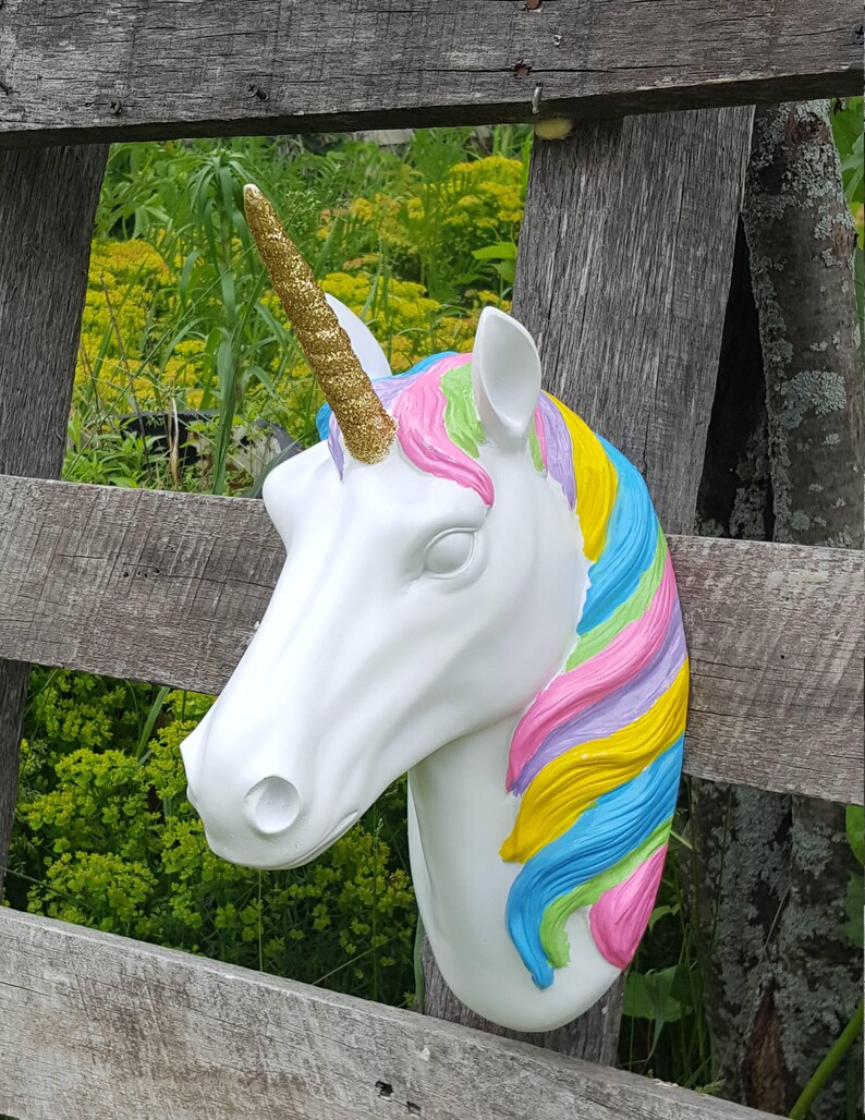 Unicorn Head Wall Decor Unicorn Head Wall Mount Animal Head Etsy