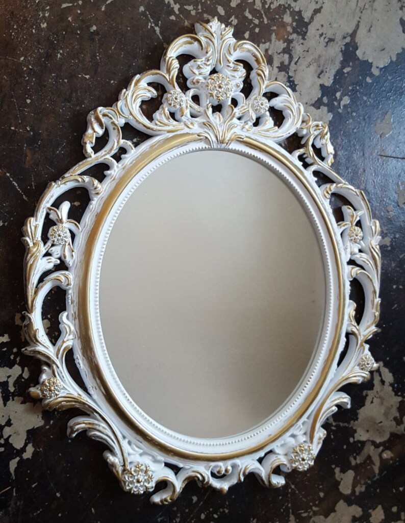 Free Shipping Large White Gold Wall Mirror/ Baroque Mirror/ Etsy