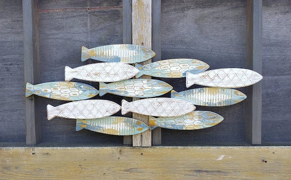 Fish Wall Decor Coastal Decor Metal Fish Decor Beach Etsy