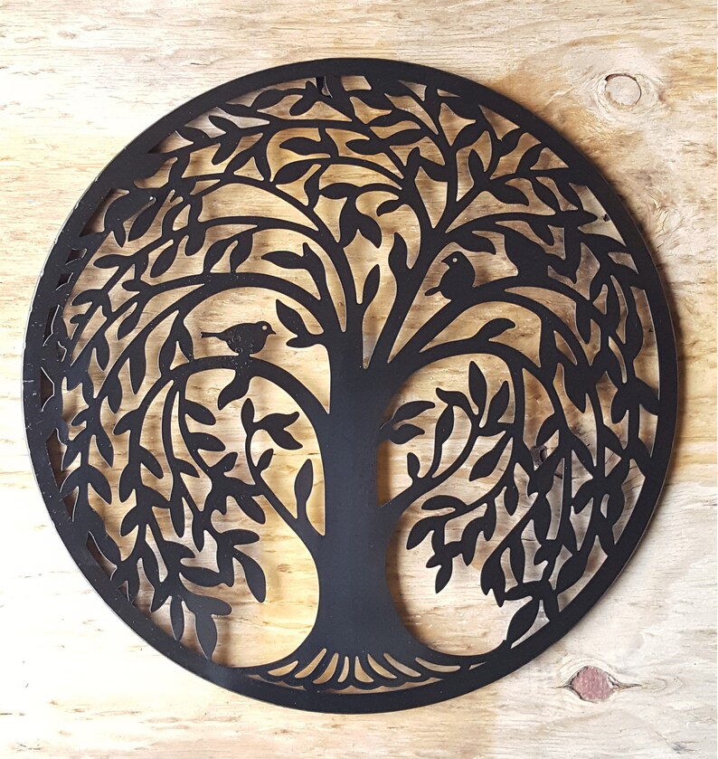 Metal Wall Art Decor Tree Black
