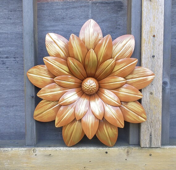 Large Metal Flower Wall Art Flower Wall Decor Garden Fence Flower Metal Fence Flower Yard Art Garden Decor