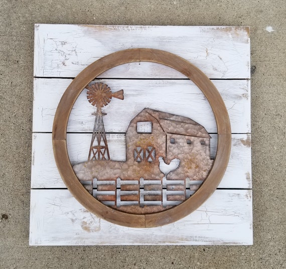 Reclaimed wood Wall Art Metal Wall Art Metal Wall Decor Etsy