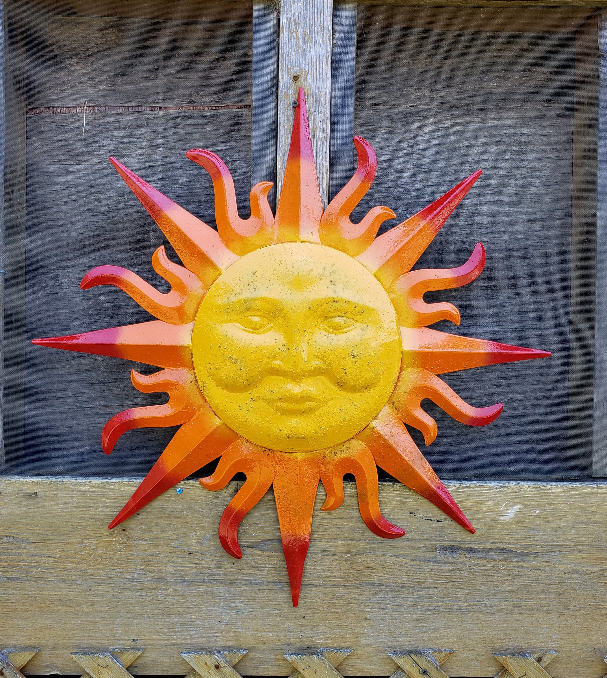 Garden Decor Metal Sun Wall Art Outdoor Wall Art Metal Sun