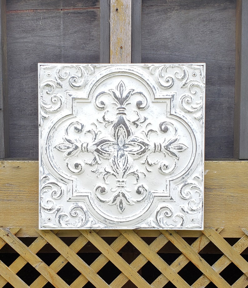 Ceiling Tile/ Ceiling Tile Wall Decor/ Large Metal Wall Decor/ Etsy