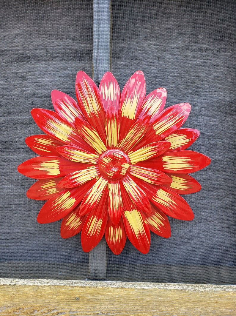 Large Metal Flower Wall Art/ Flower Wall Decor/ Garden Fence Etsy