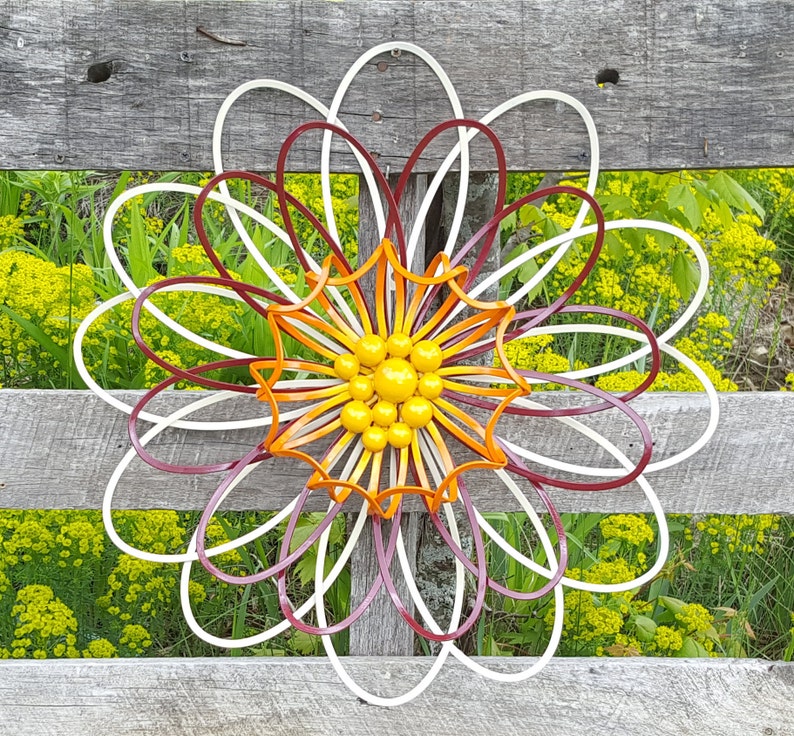Large Metal Flower Wall Art/ Flower Wall Decor/ Garden Fence Etsy