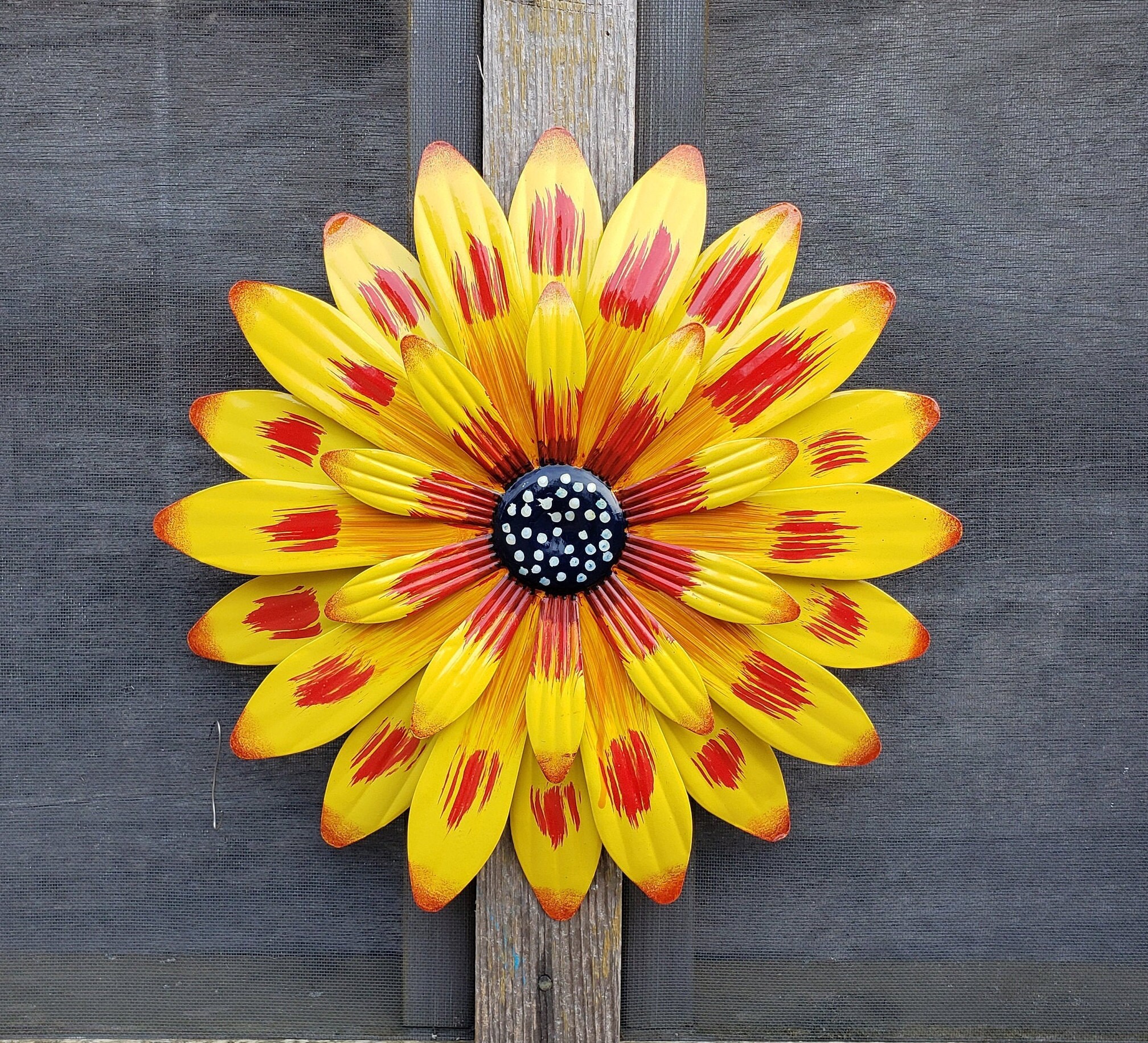 Metal Wall Flowers Garden Wall Art Fence Flowers Outdoor Etsy