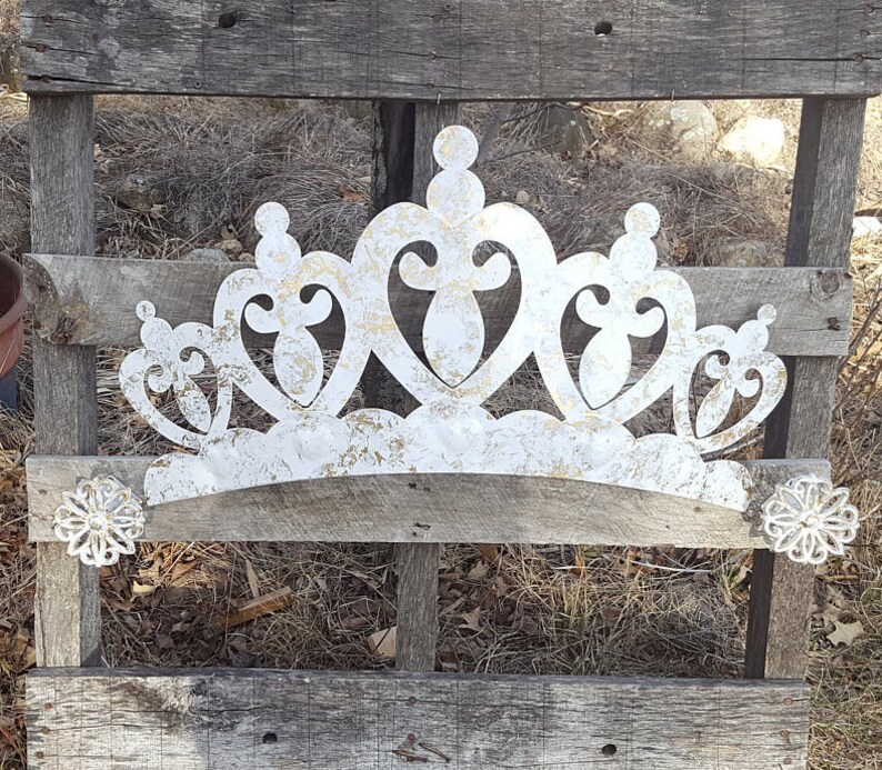 Huge Gold and White Crown Wall Decor With Tie Backs Nursery Etsy