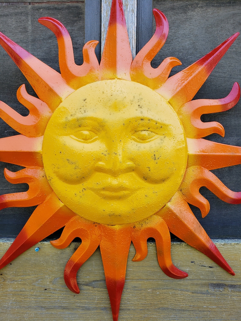 Garden Decor Metal Sun Wall Art Outdoor Wall Art Metal Sun Etsy
