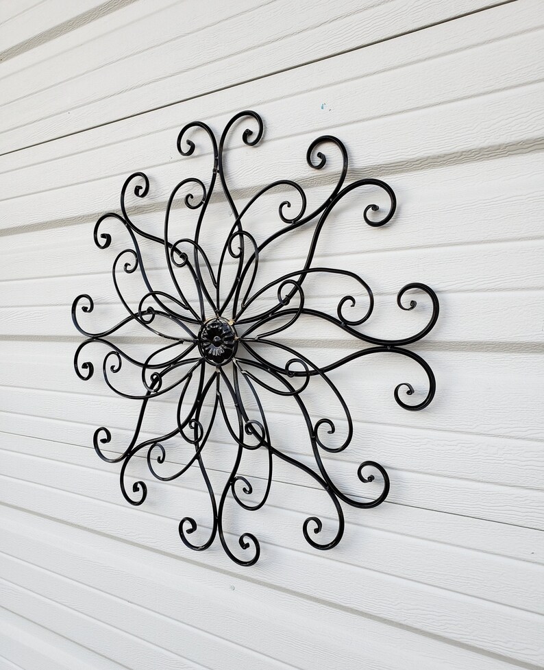 Large Metal Wall Art Black Wall Art Black Wall Decor Metal Etsy
