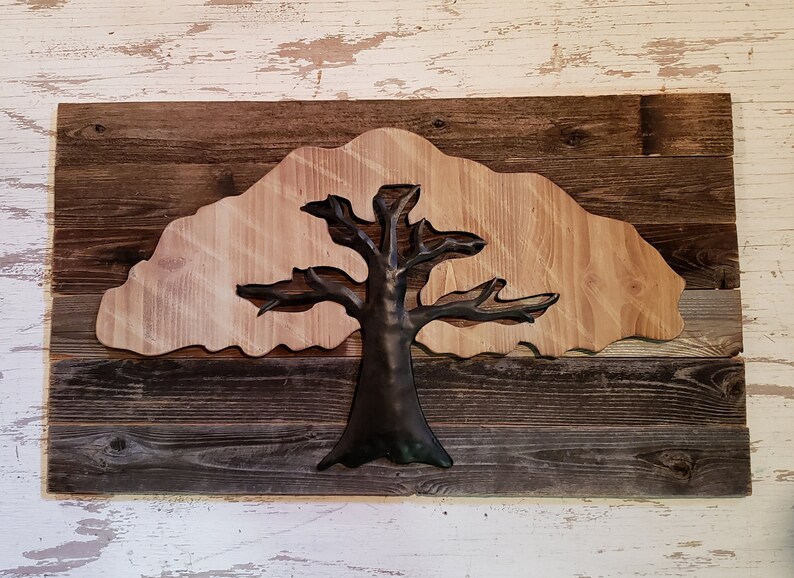 Reclaimed Wood Tree Of Life Wall Art Metal Image 0