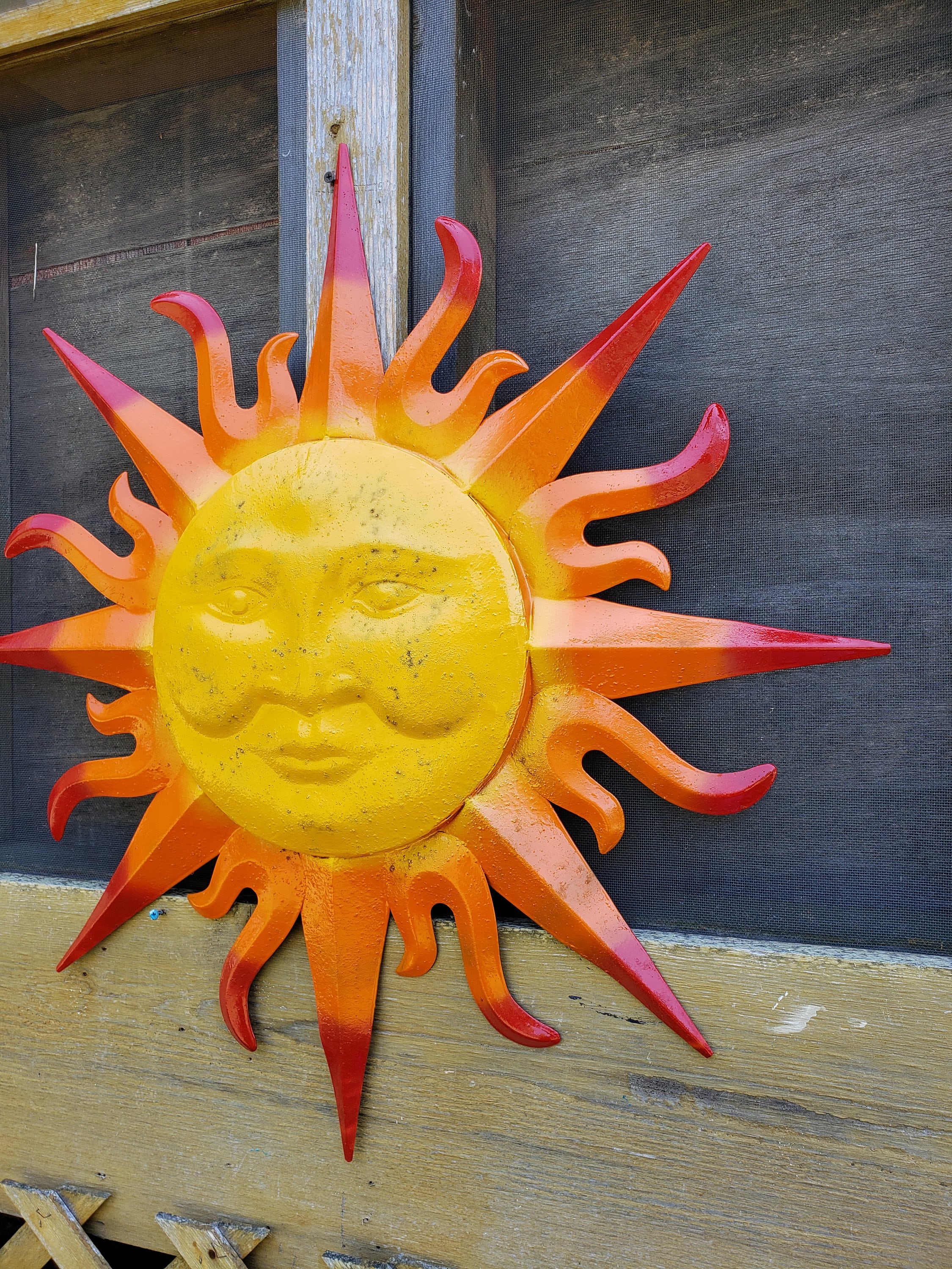 Garden Decor Metal Sun Wall Art Outdoor Wall Art Metal Sun Etsy