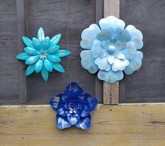 3 Metal Wall Flowers Garden Art Fence Flower Outdoor Blue Ireland - Outdoor Metal Wall Decor Flowers 3 Metal Wall Flowers Garden Art Fence Flower Outdoor Blue Ireland - Outdoor Metal Wall Decor Flowers