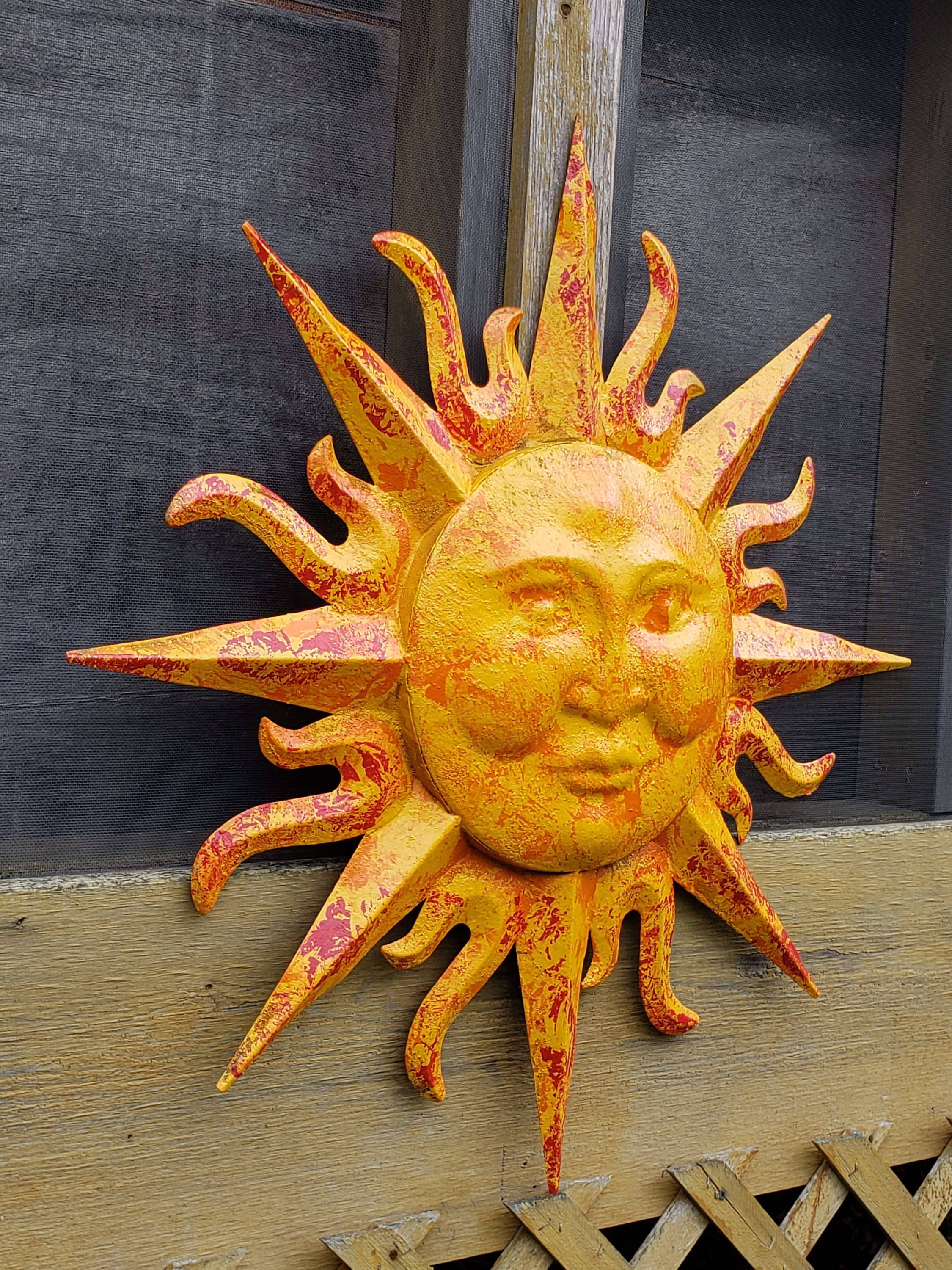 Garden Decor Metal Sun Wall Art Outdoor Wall Art Metal Sun Etsy