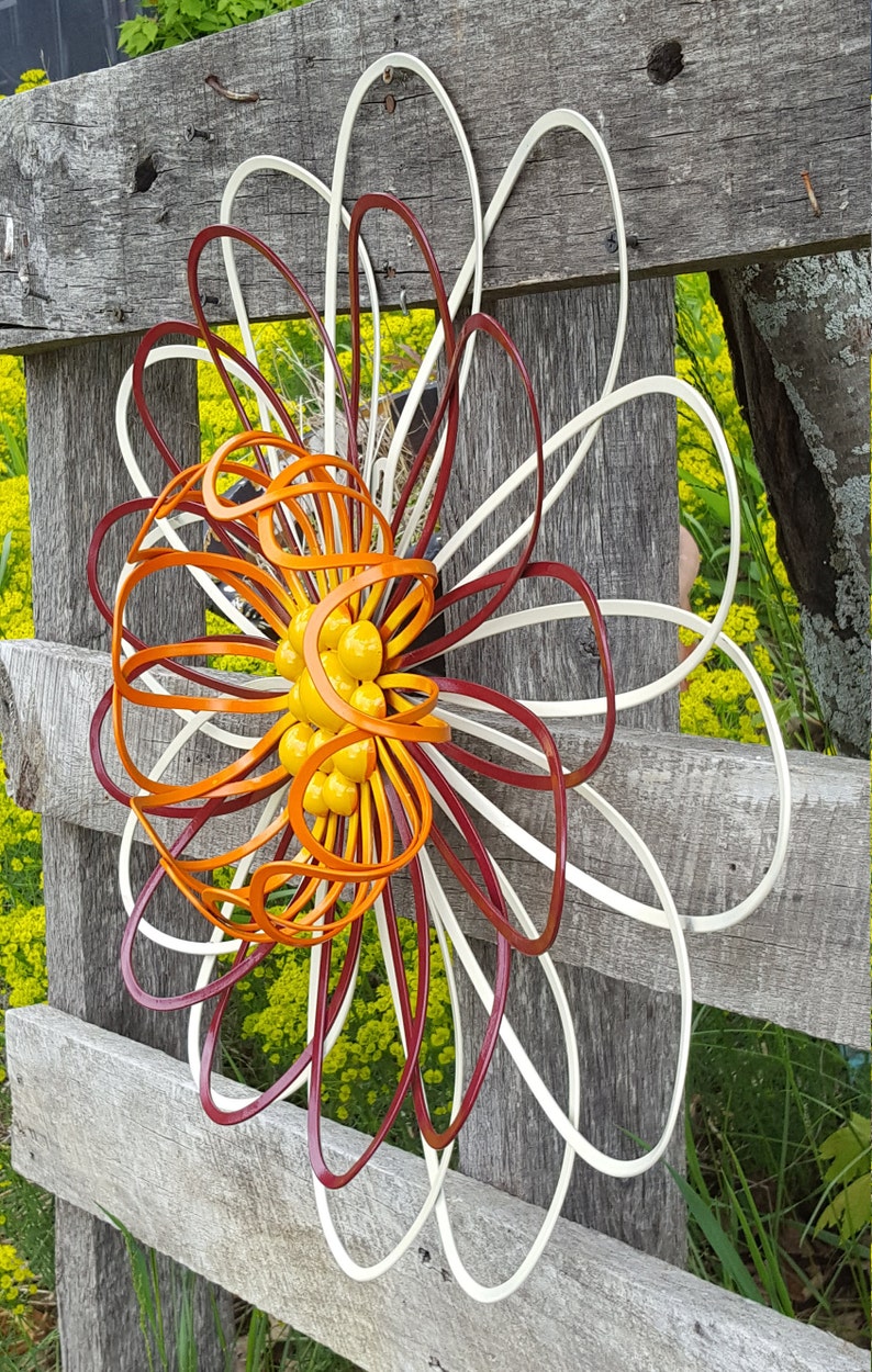 Large Metal Flower Wall Art/ Flower Wall Decor/ Garden Fence Etsy
