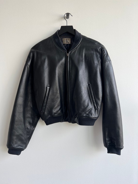 Gehuurd Meter Koopje Calvin Klein Vintage Leather Jacket - Etsy