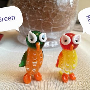 Murano Glass Owl, Lucky object, little handmade Murano glass Owl, Cute glass owl, Excellent addition to your glass collection, unique gift.