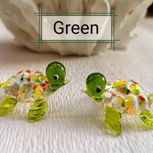 Turtle Sculpture, Blown Glass Figurine,Glass Animals hand blown glass, Fish Tank Decor