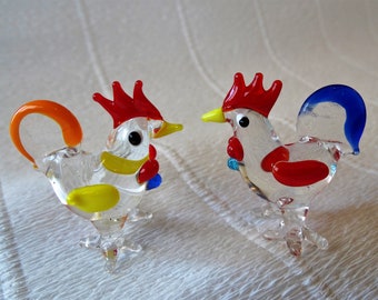 Easter cock,Glass rooster figurines, Glass rooster figurines