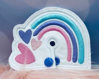Cute Rainbow G-Tube Pad Medical Pad/G-Tube Cover G-Tube Pad for baby Tubie Pad Feeding Tube Pads/Buttons Feeding Tube/Embroidered G-Tube Pad