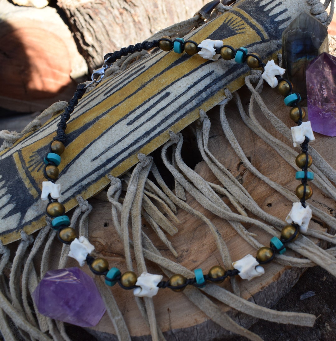 Southwestern Style Necklace, Snake Bone Necklace, Shamanic Necklace