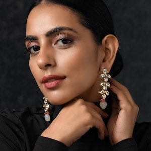 Orecchini Kundan placcati in oro/Orecchini Kundan/Gioielli Kundan