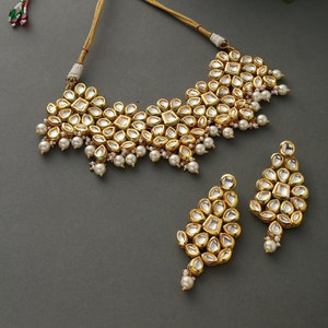 Gold Plated Kundan Necklace Set/Kundan Jewellery/Kundan Necklace/Indian Jewellery