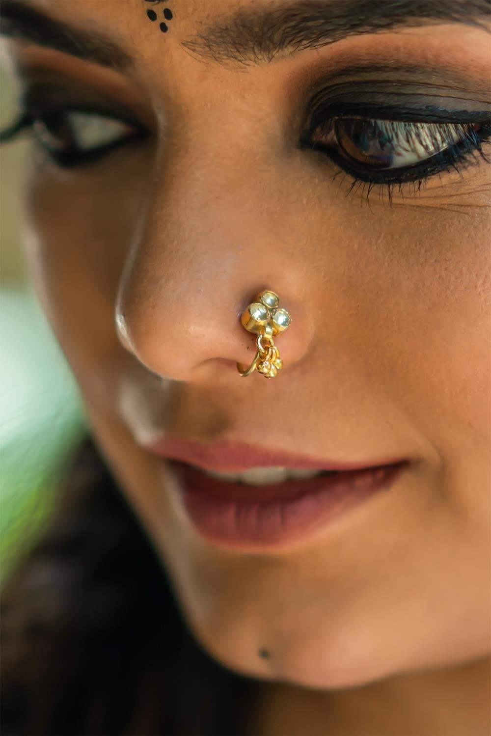 Kundan Nose Pinnose Pinsnose Ringsindian Jewellery Etsy