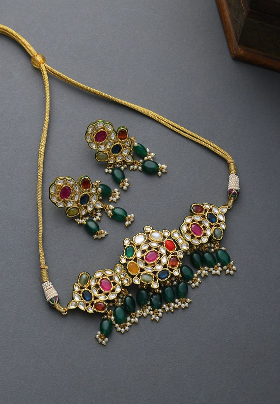 Multicolor kundan inspired on sale necklace