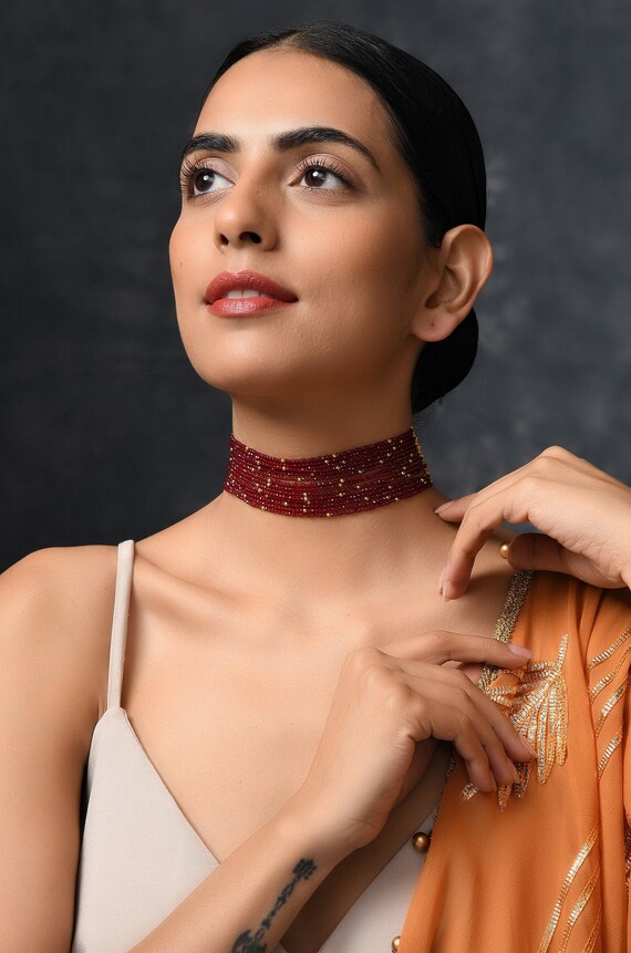 Red Stones Choker Necklace/choker 
