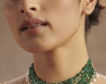 Jade Green Stone Choker Necklace With Pearls Green Necklace Green Choker Pearl Necklace Indian Jewelry Sabyasachi Jewelry Etsy Australia