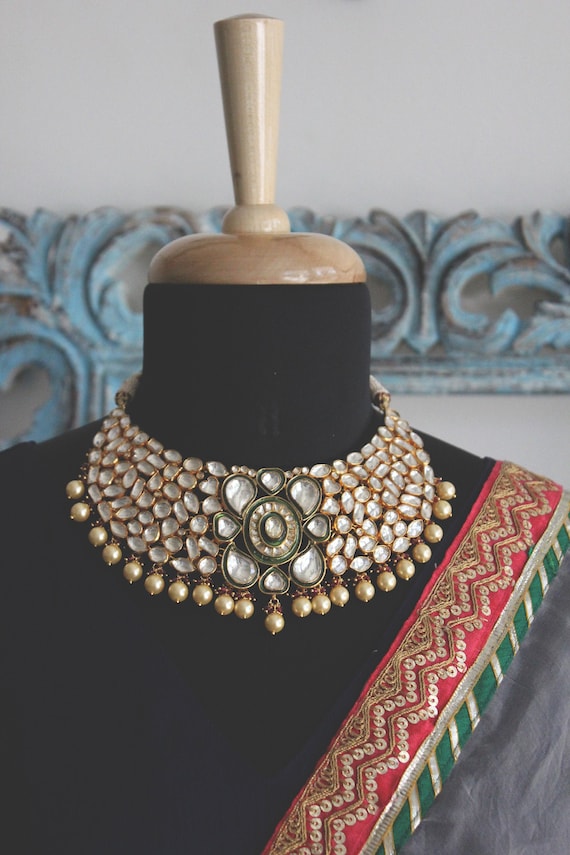 kundan polki pendant set