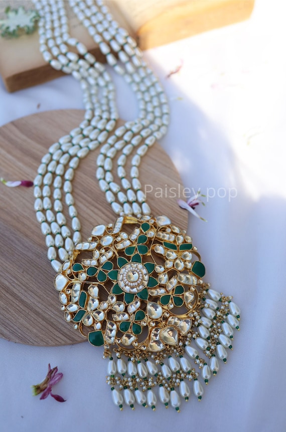 Meenakari pearl necklace deals