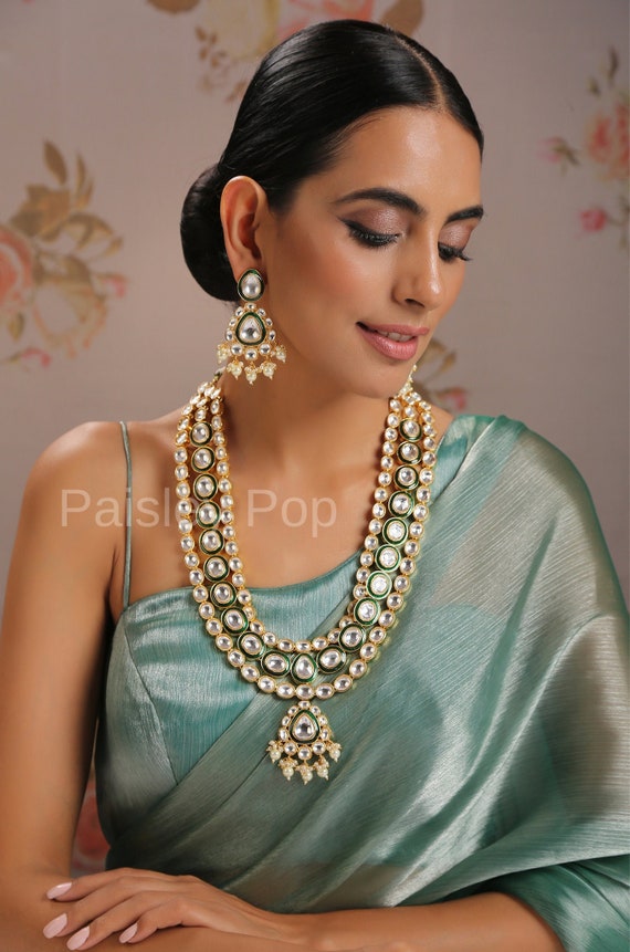 Green pearl shop necklace set
