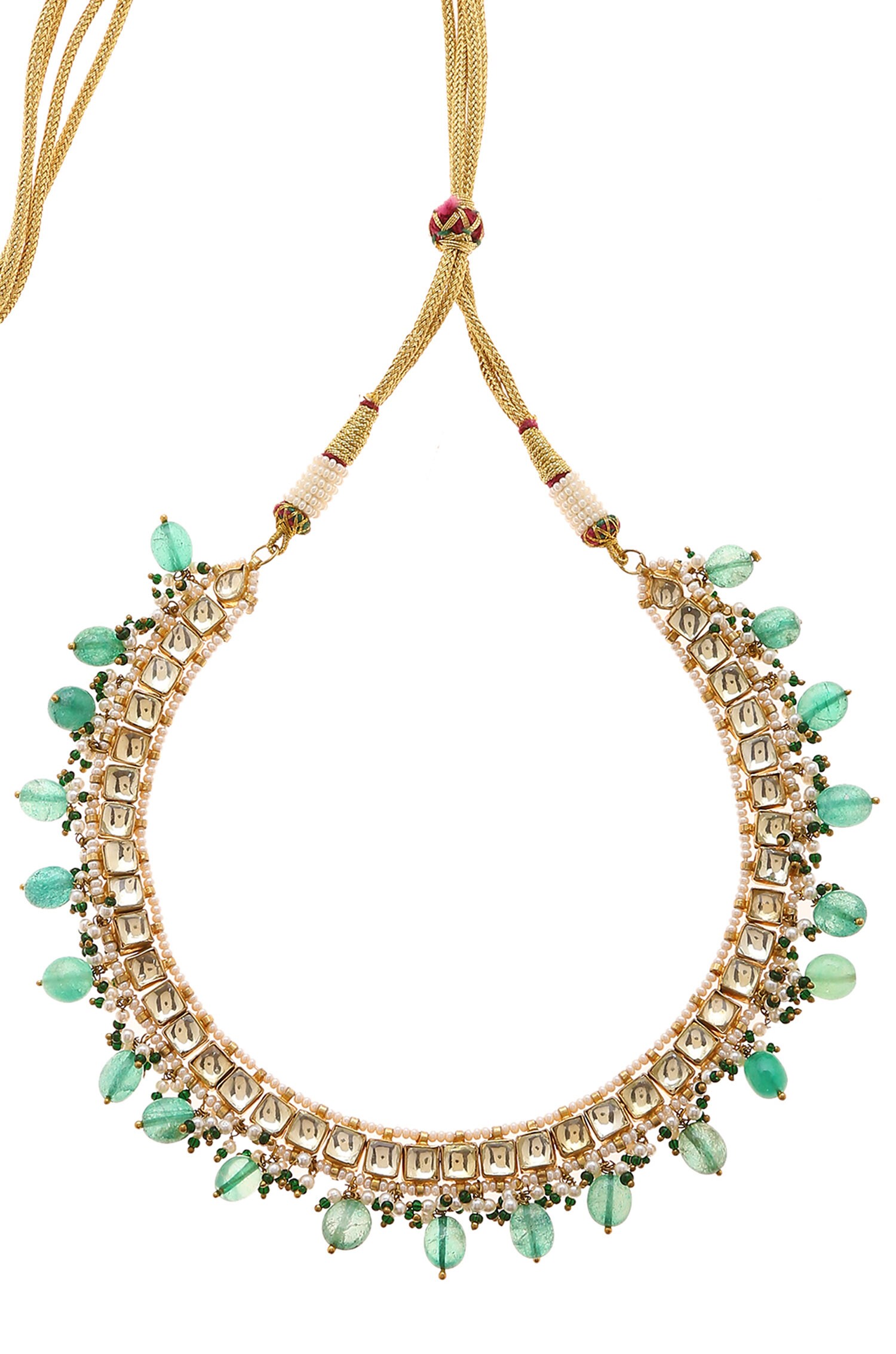 Green Quartz Gold Tone Kundan Necklace Kundan Necklace/ Green Etsy