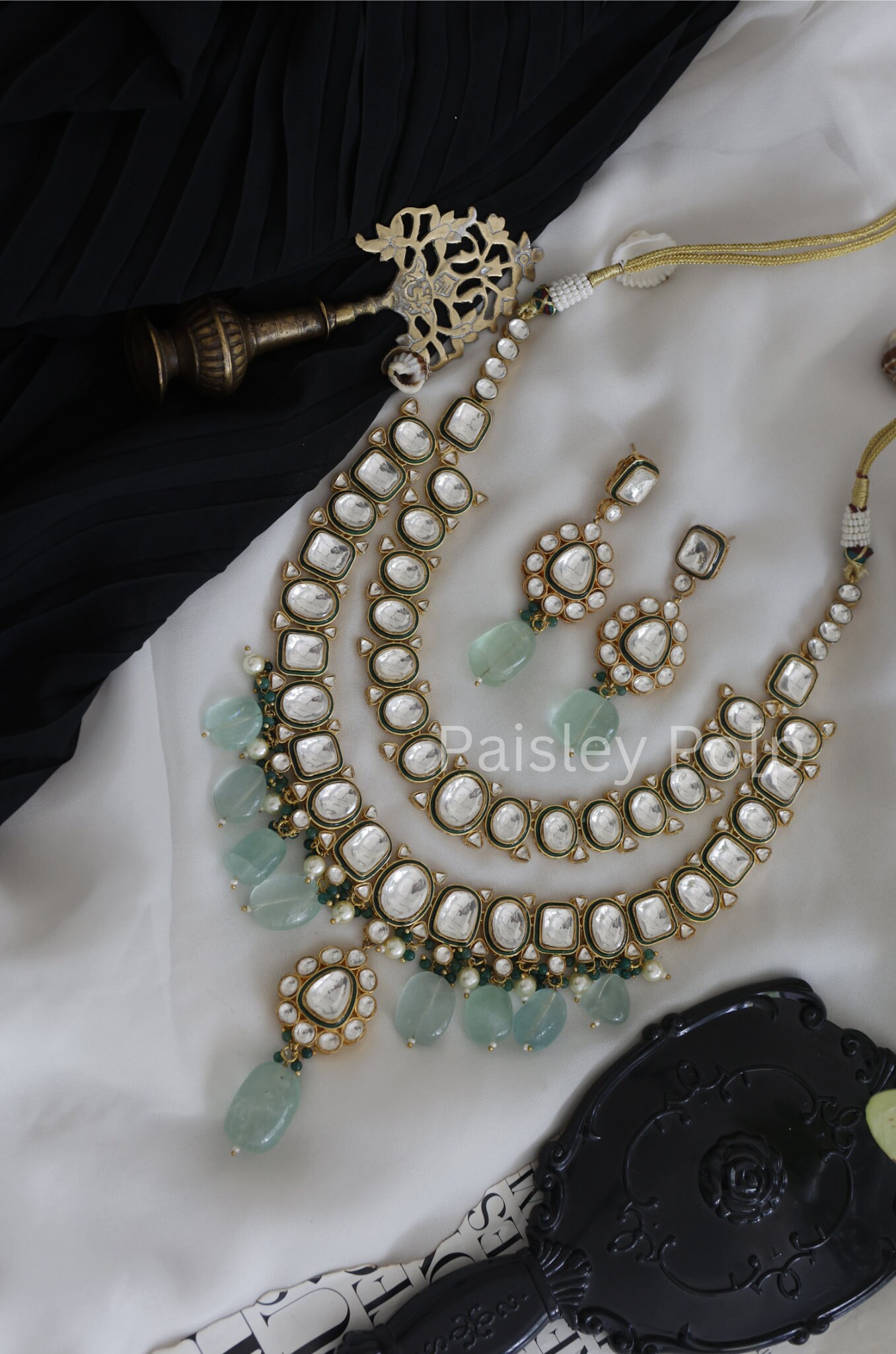 Light green cheap necklace set