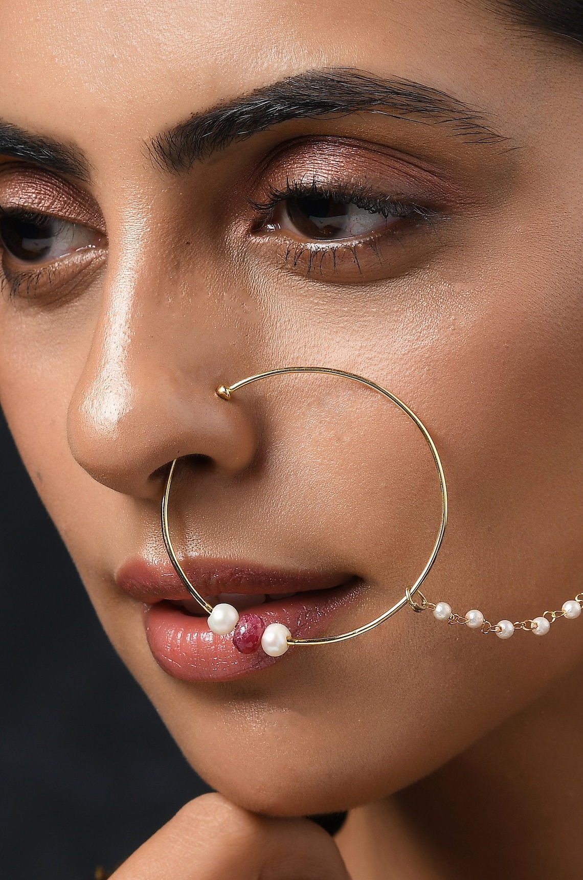 Pearls Delicate Nosepinnose Ringindian Jewellerybridal Etsy