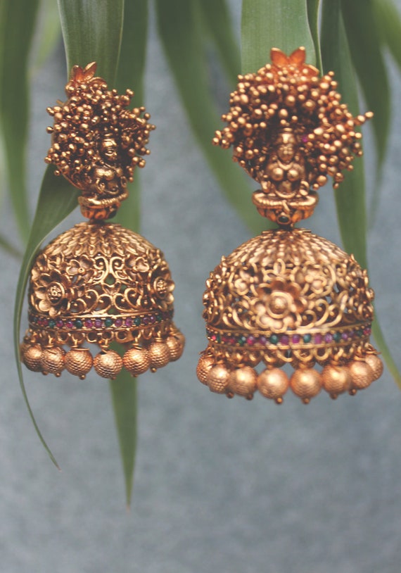 Ruby Pranhita Designer Temple Earrings – Bling Bag