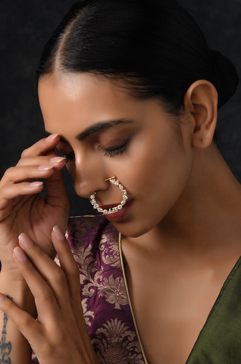 Uncut Polki NosepinPolki NosepinNosepinsNoseringsIndian JewelleryTraditional Jewellery
